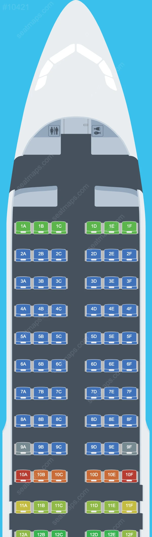 Uzbekistan Airways Airbus A320 Seat Maps A320-200 V.2