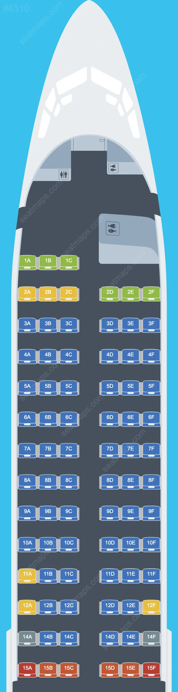 Схема салона Buzz в самолете Boeing 737 737-800