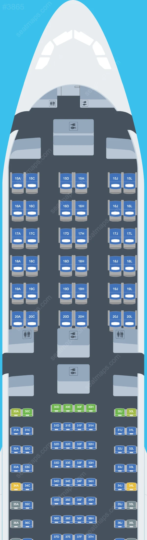 Saudia Airbus A330 Plan de Salle A330-300 V.2