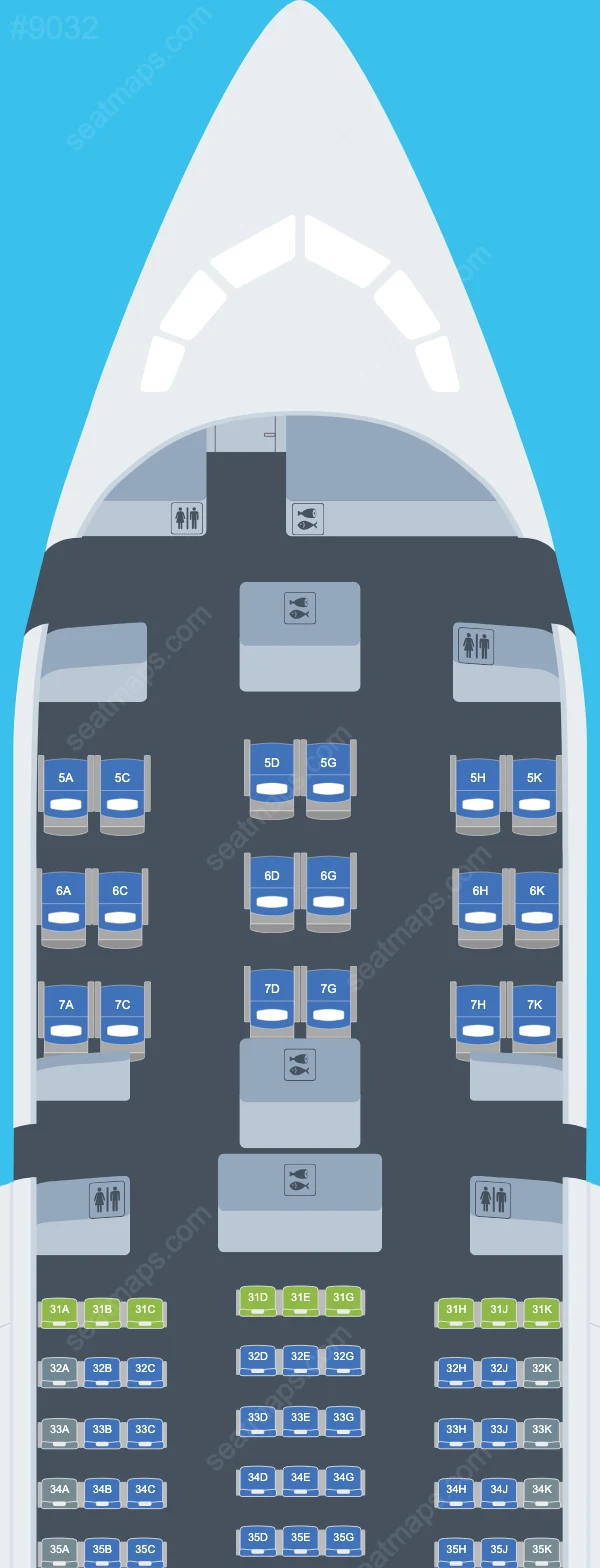 China Southern Boeing 787 Peta Kursi 787-8