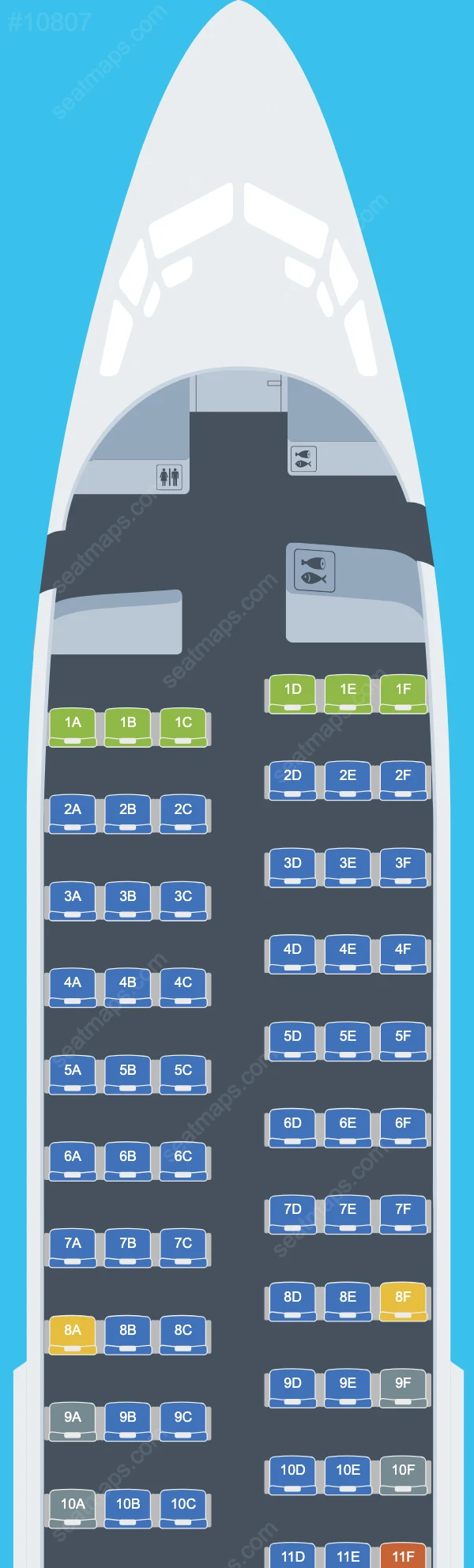 Схема салона Air Serbia в самолете Boeing 737 737-700