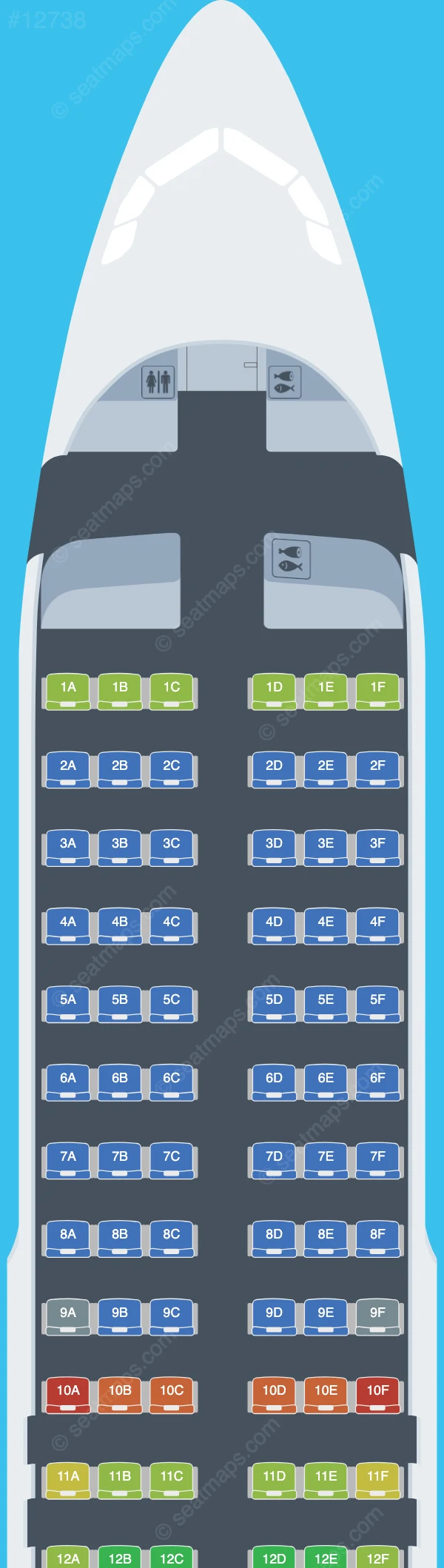 Nesma Airlines (Egypt) Airbus A320-200 V.2 seatmap preview