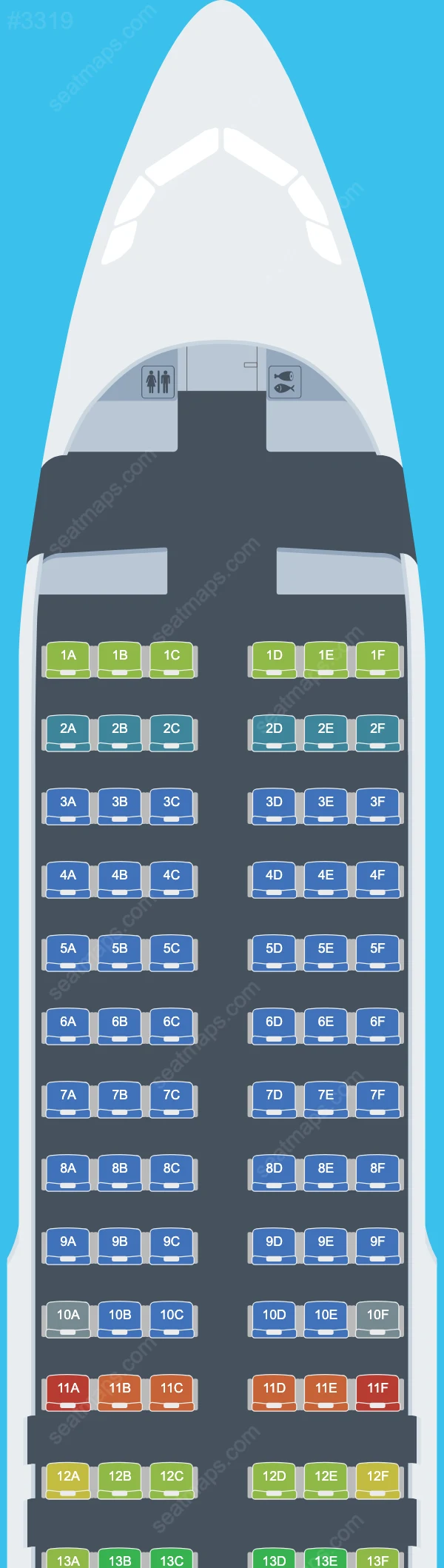 Spring Airlines Airbus A320 Seat Maps A320-200 V.1