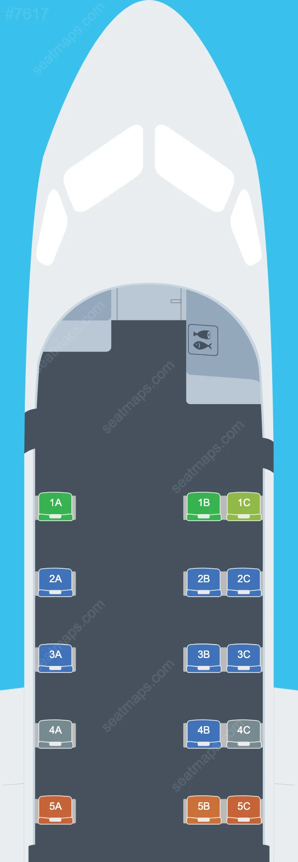 CM Airlines Saab S340 seatmap mobile preview