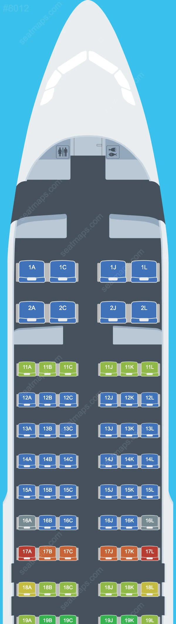 Air China Airbus A320-200neo seatmap preview