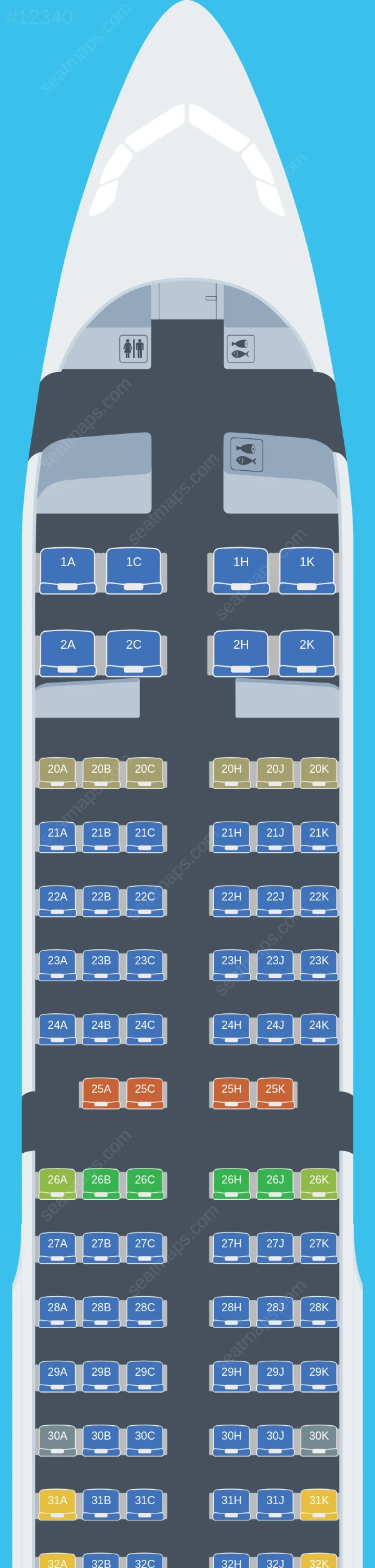 Bamboo Airways Airbus A321-200 V.2 seatmap preview
