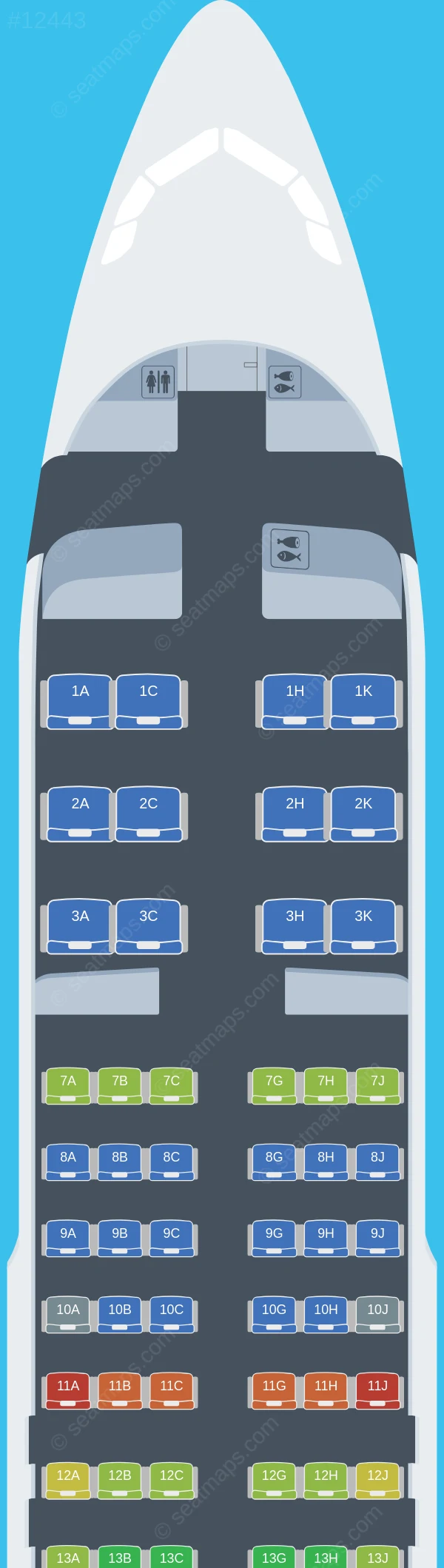 Royal Jordanian Airbus A320neo seatmap preview