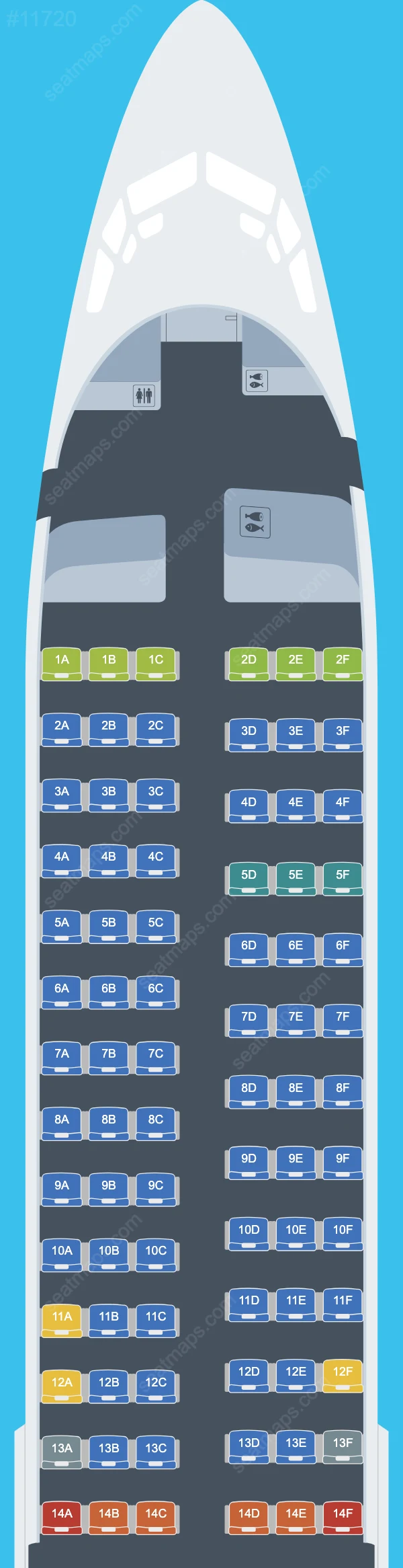 Схема салонов SkyUp MT в самолетах Boeing 737-800 737-800