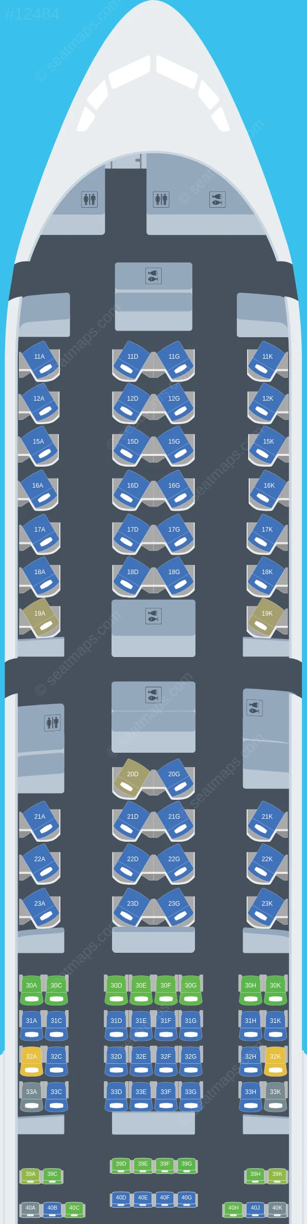 T'way Air Boeing 777-300ER V.2 seatmap preview