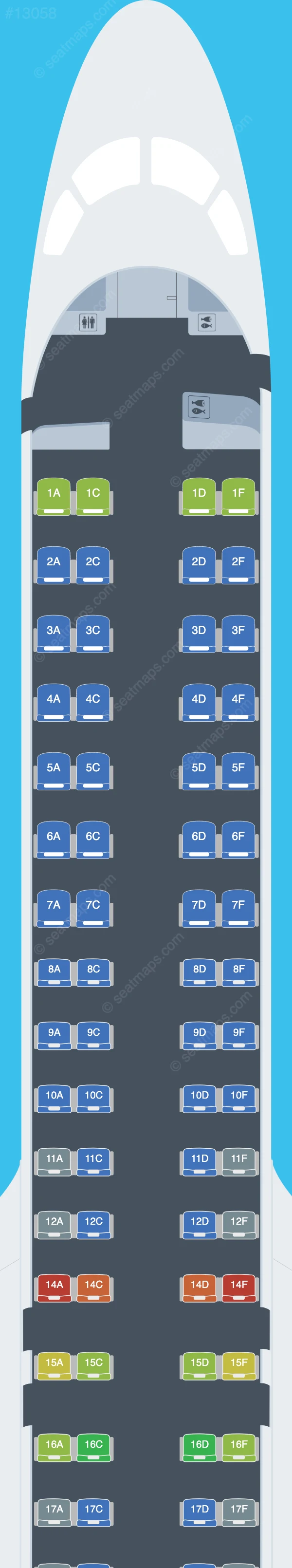 KLM Cityhopper Embraer E195 E2 seatmap preview