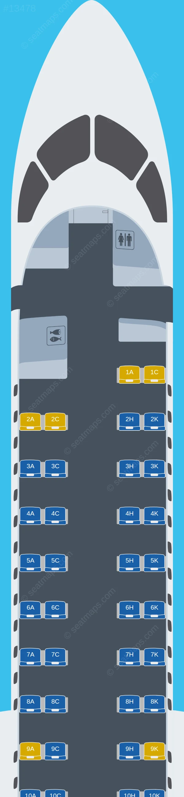 JTA De Havilland Q400 Combi seatmap preview