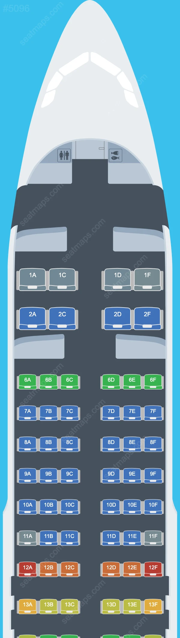 Aeroflot Airbus A320-200 V.1 seatmap mobile preview