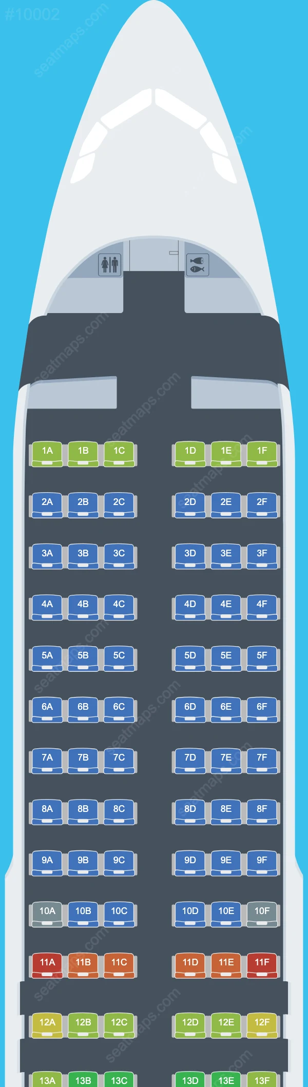 Схема салона Smartavia в самолете Airbus A320 A320-200neo