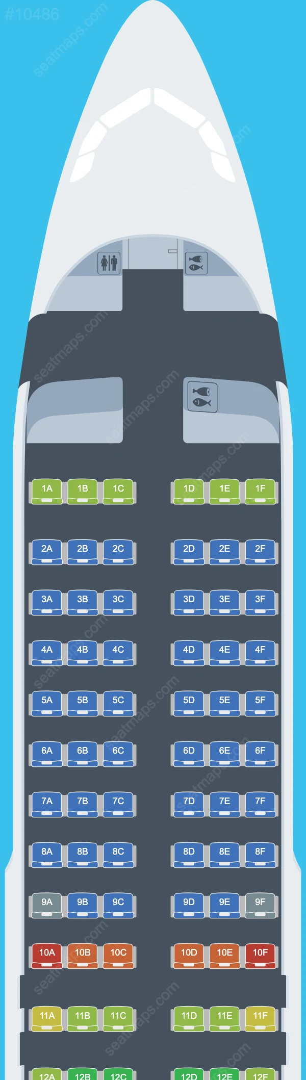Qingdao Airlines Airbus A320-200neo seatmap preview