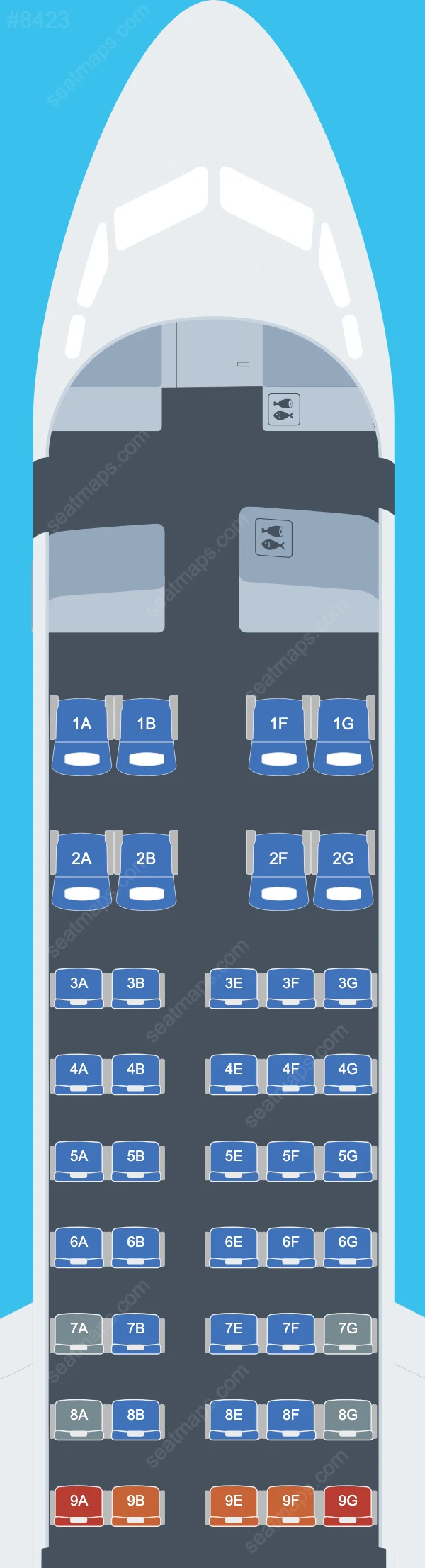 Air Niugini & Link PNG Fokker 70 seatmap mobile preview