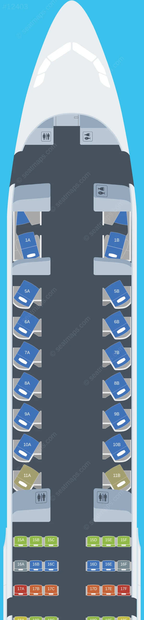 Etihad Airways Airbus A321neo LR seatmap preview