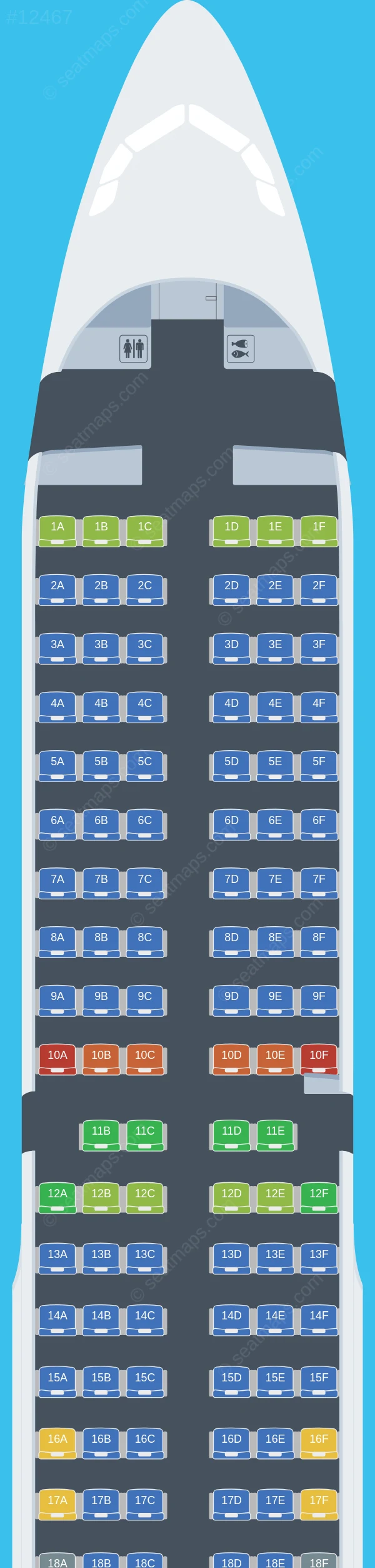 VivaAerobus Airbus A321-200 V.4 seatmap preview