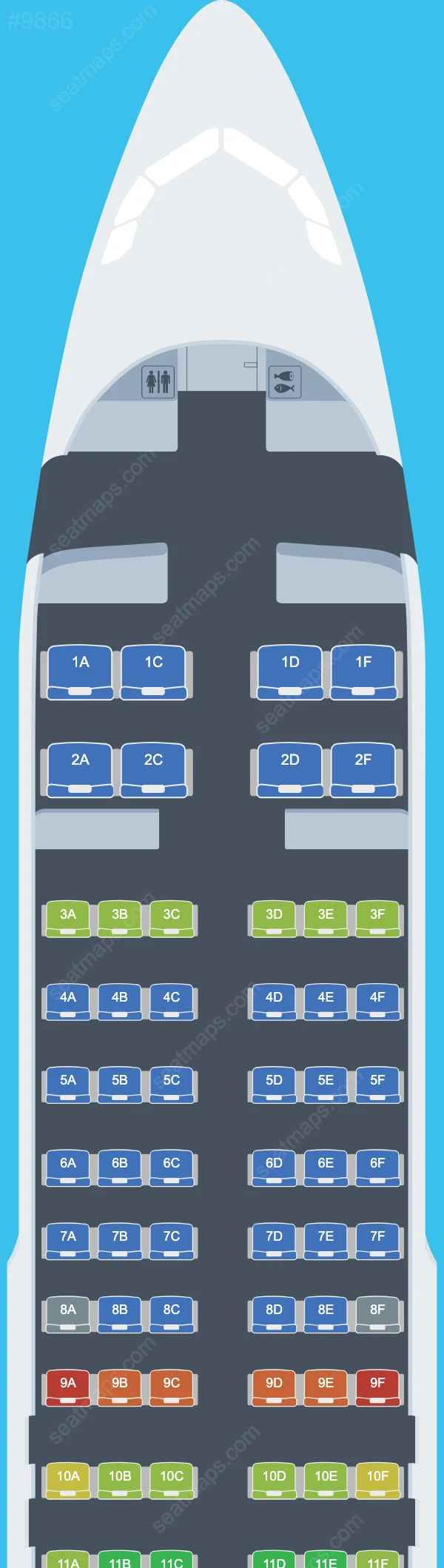 Vistara Airbus A320 Seat Maps A320-200neo V.1
