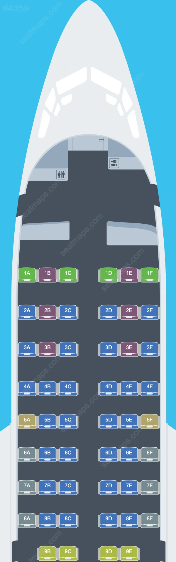 Alexandria Airlines Boeing 737 Seat Maps 737-500
