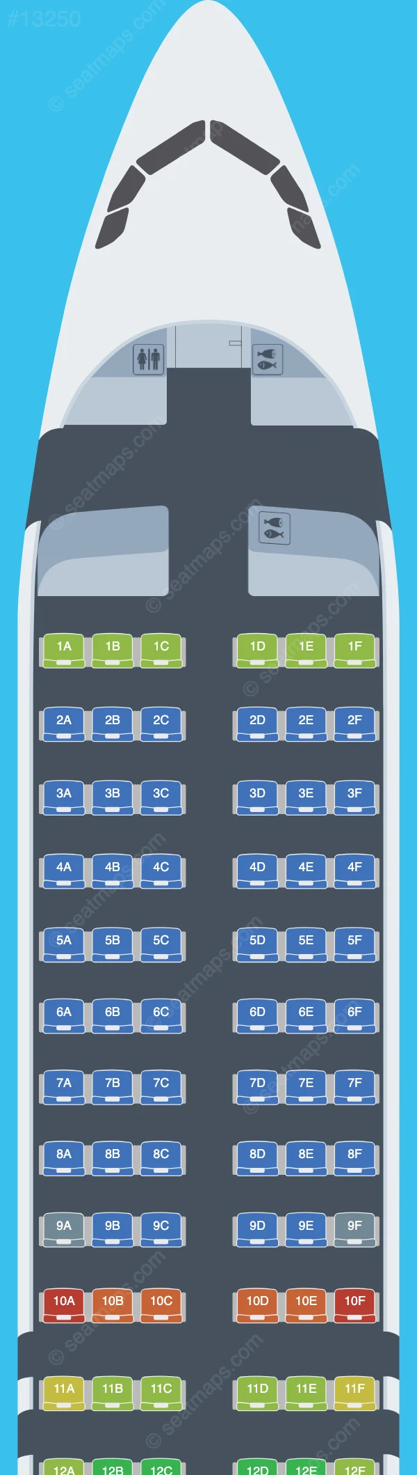 Edelweiss Air Airbus A320neo seatmap preview