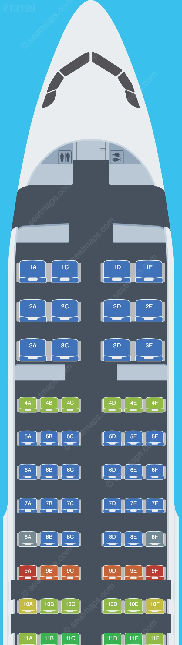 Fly Cham Airbus A320-200 V.3 seatmap preview