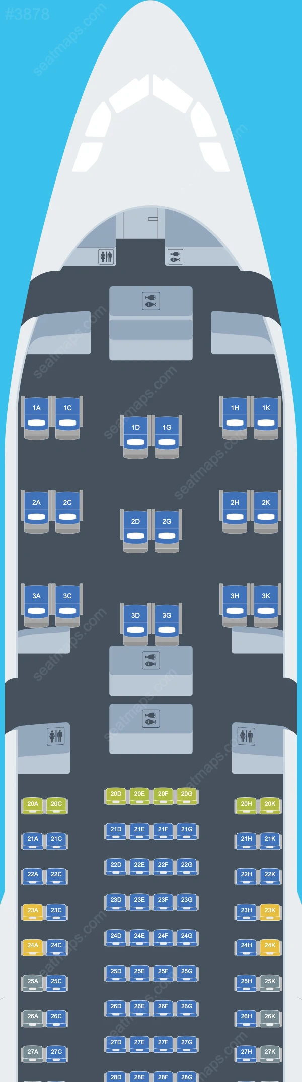 SriLankan Airlines Airbus A330-200 V.1 seatmap preview