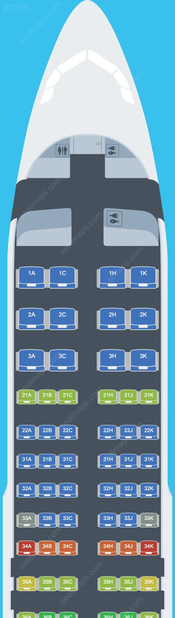 Схема салона Philippine Airlines (PAL) в самолете Airbus A320 A320-200 V.2