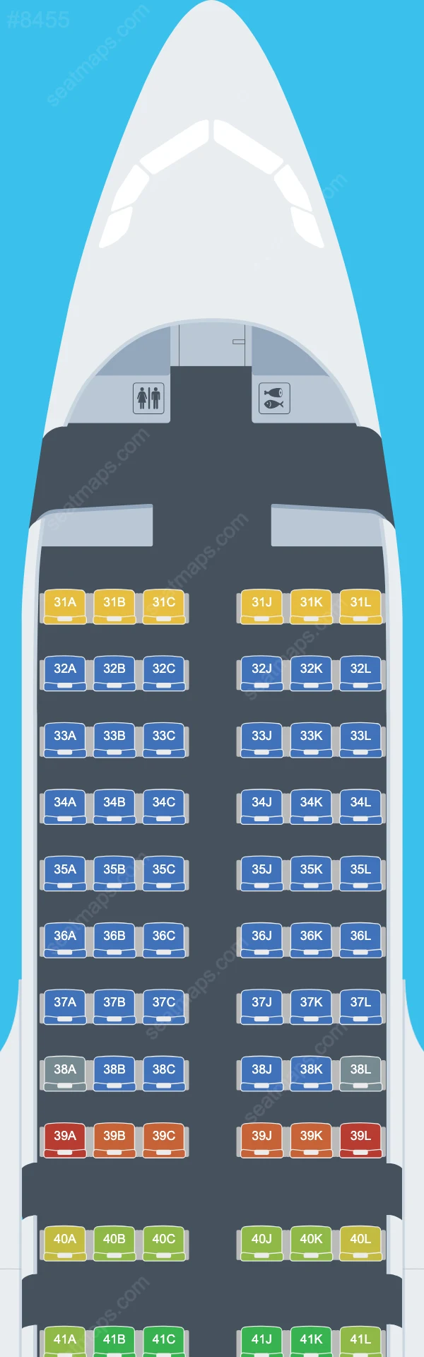 Cambodia Airways Airbus A319-100 seatmap mobile preview