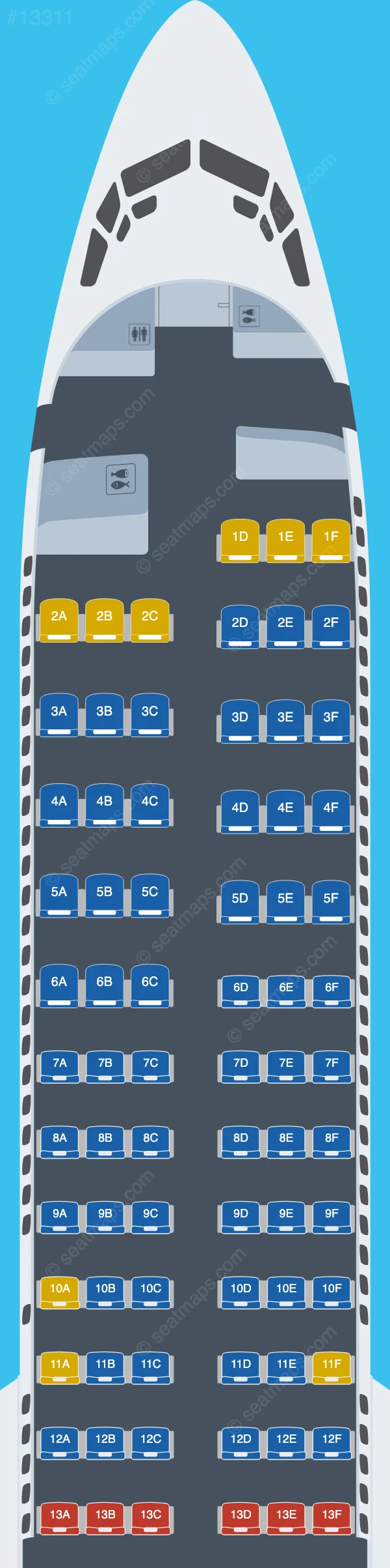 Southwest Airlines Boeing 737 MAX 8 V.2 seatmap preview