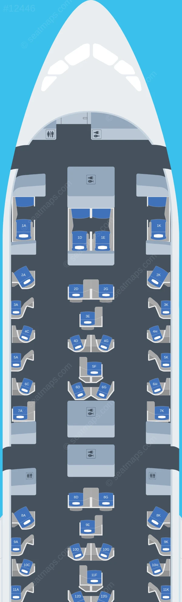 Swiss Airbus A350-900 Senses seatmap preview