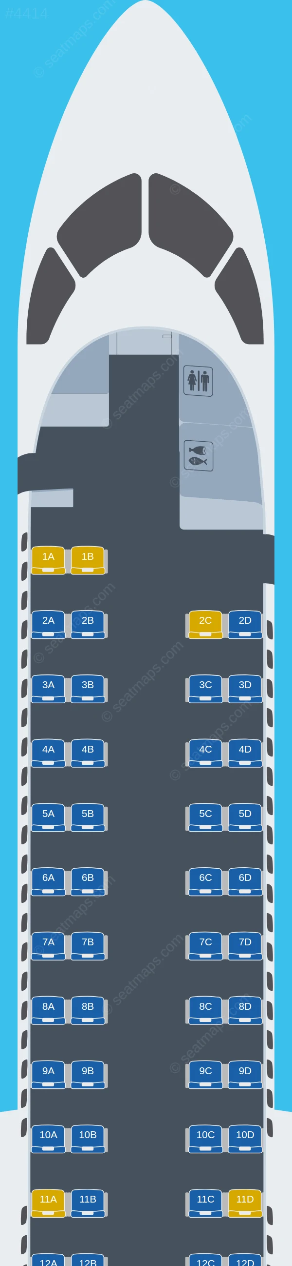 748 Air Services De Havilland Q400 seatmap preview