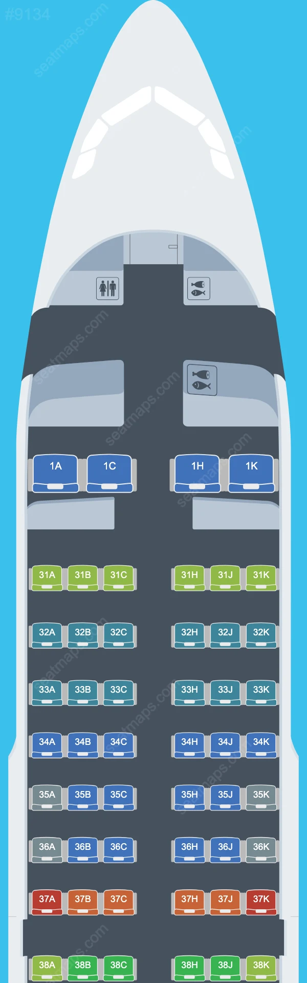 China Southern Airbus A319 Seat Maps A319-100 V.1
