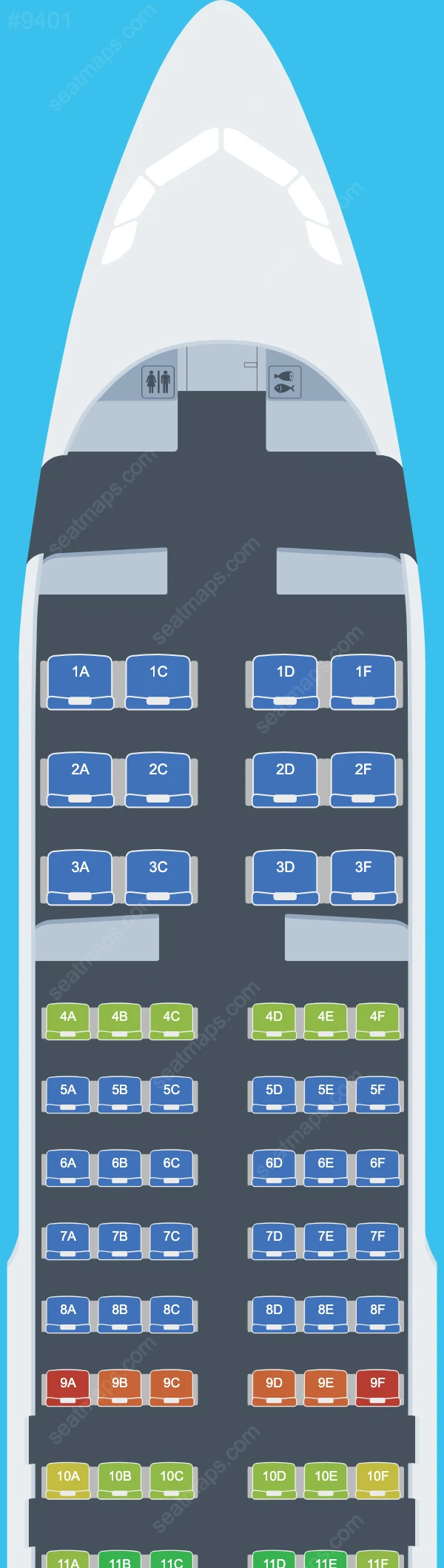 Air Seychelles Airbus A320 Plan de Salle A320-200neo