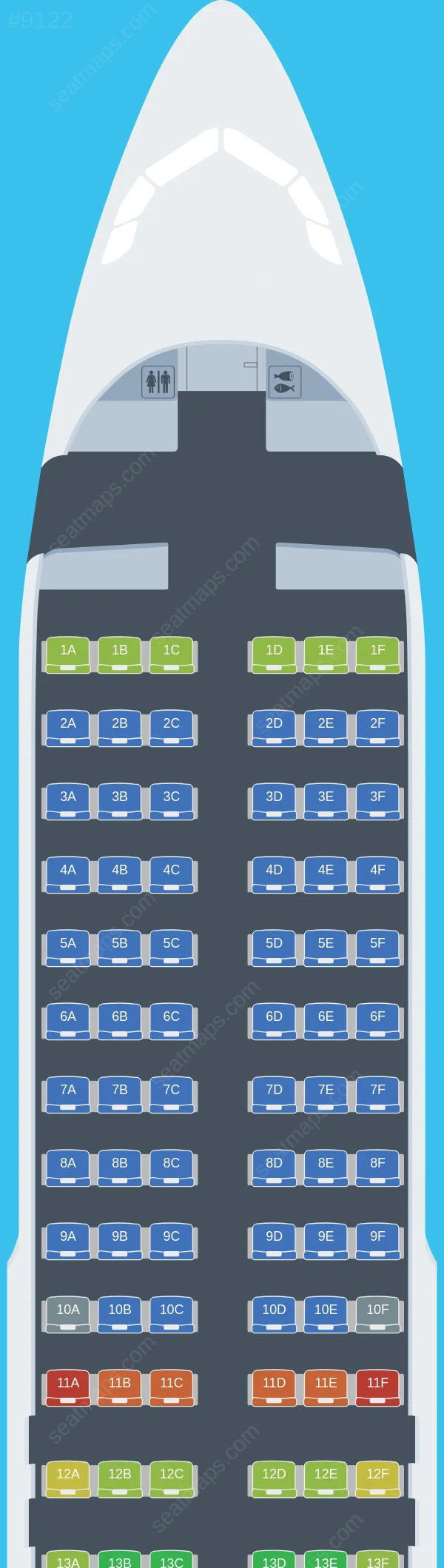 GX Airlines Airbus A320neo aircraft seat map  A320neo
