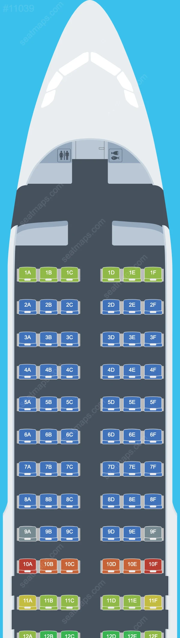 TransNusa Airbus A320 Seat Maps A320-200neo