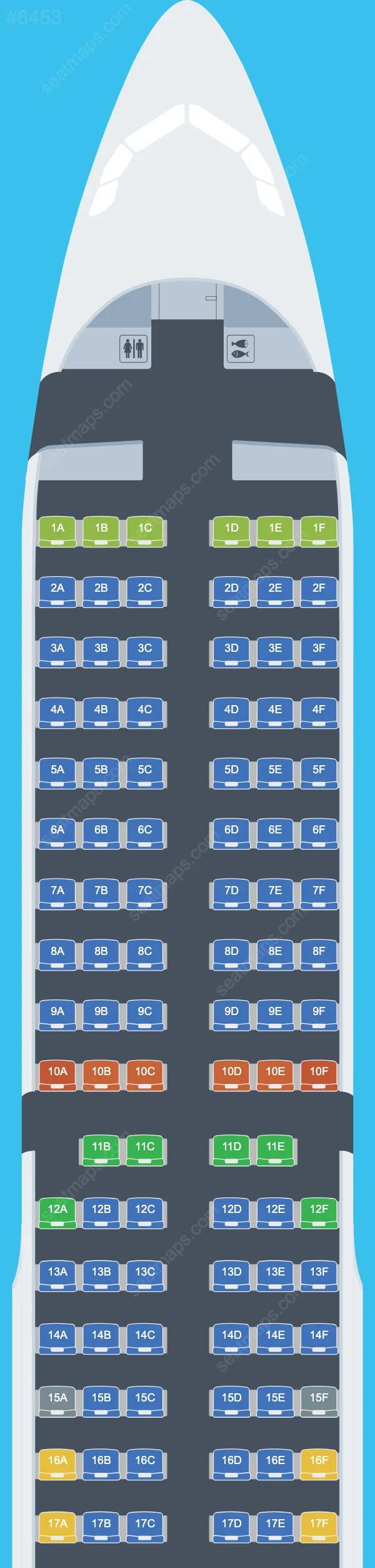 AirBlue Airbus A321-200 seatmap preview