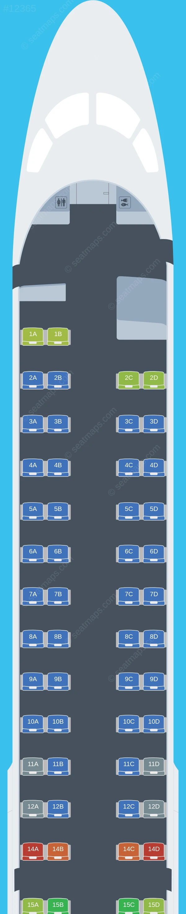 Air Serbia Embraer E195 seatmap preview