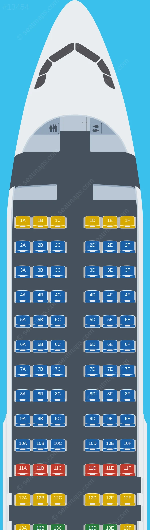 FlyOne Asia Airbus A320-200 seatmap preview