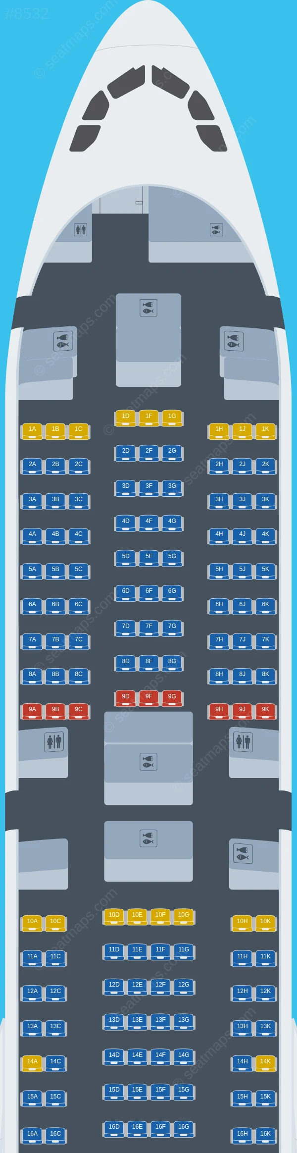 Kam Air Airbus A340-300 seatmap preview