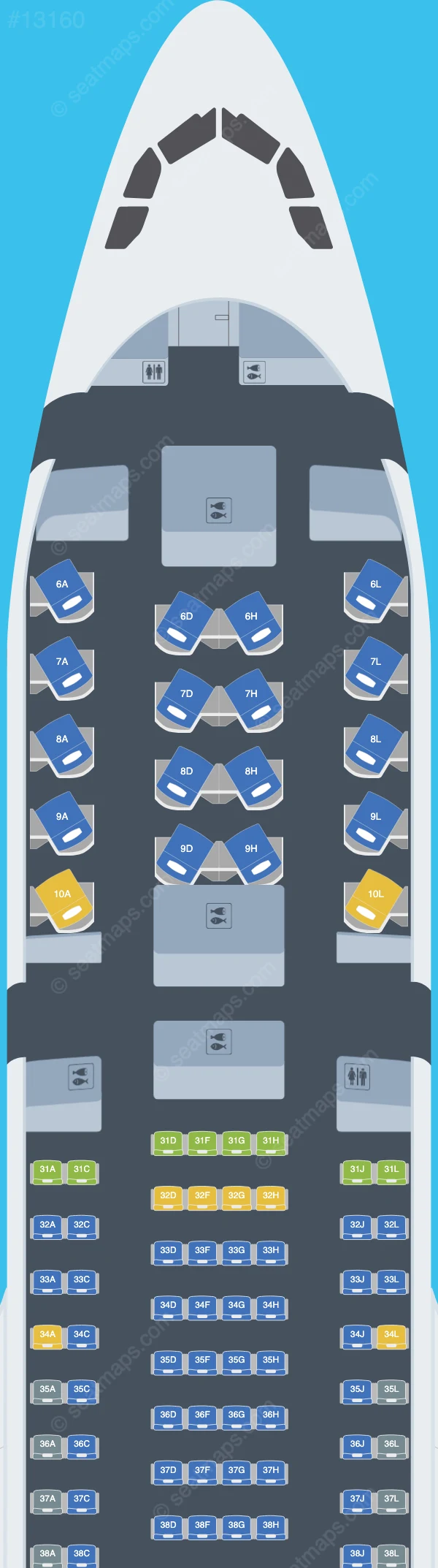 China Eastern Airbus A330-200 V.6 seatmap preview