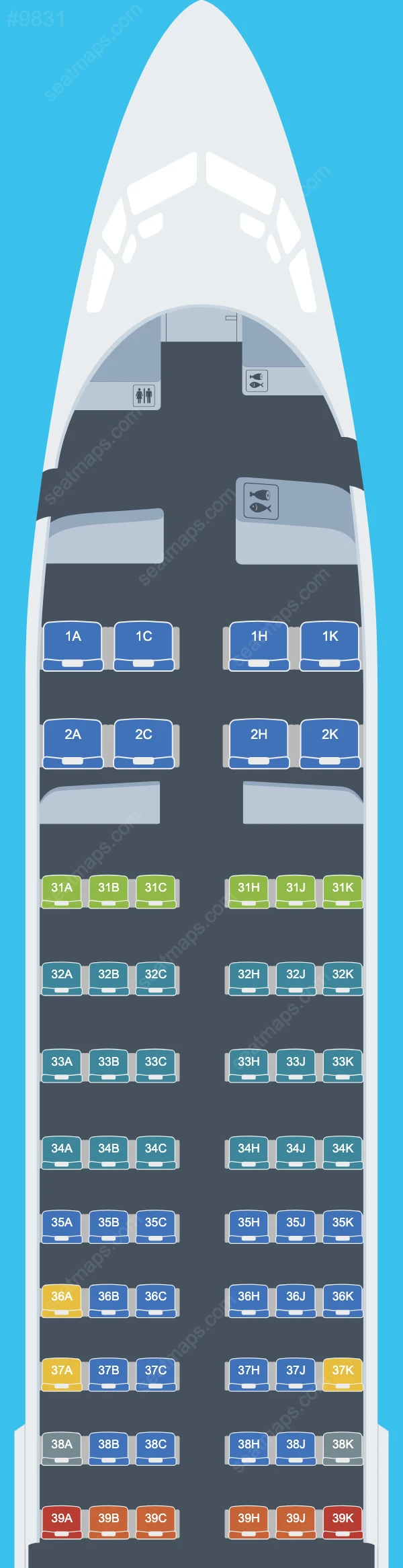 China Southern Boeing 737 Seat Maps 737-800 V.2