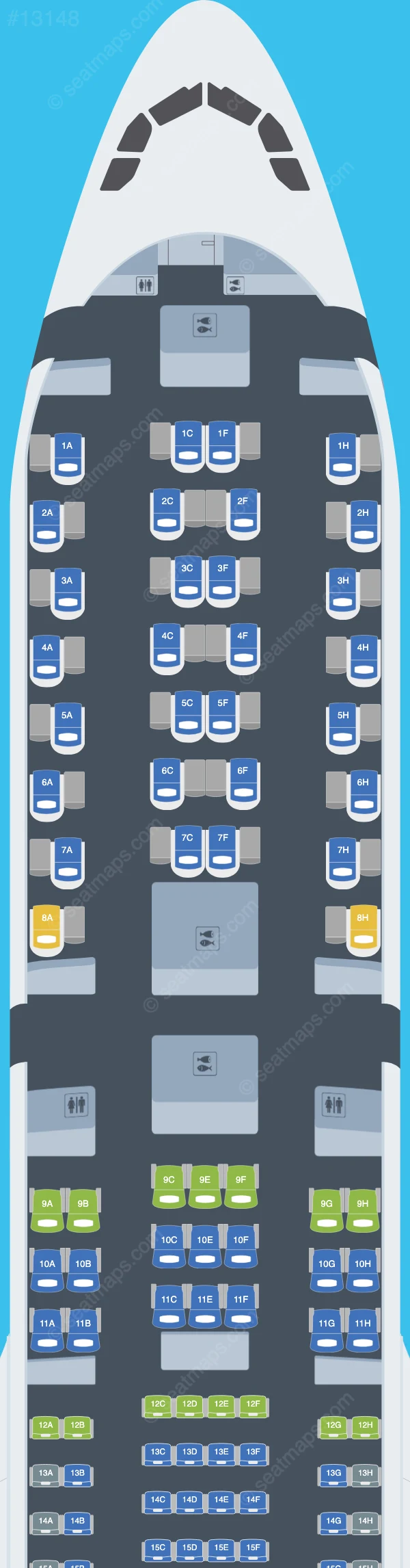 Air Algerie Airbus A330-900neo V.2 seatmap preview
