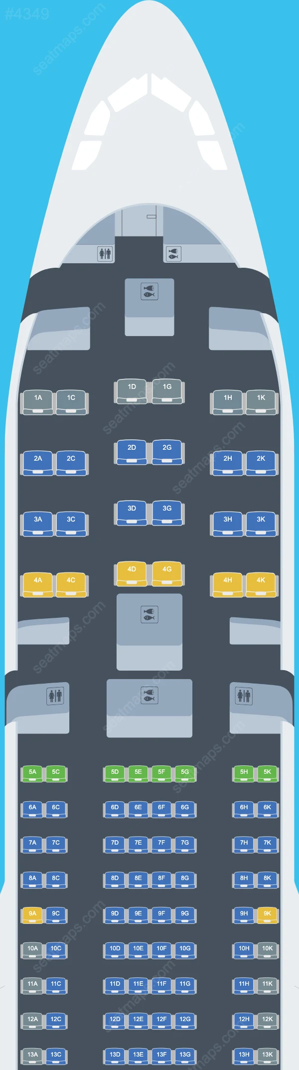 Hi Fly Airbus A330 Seat Maps A330-200 V.1