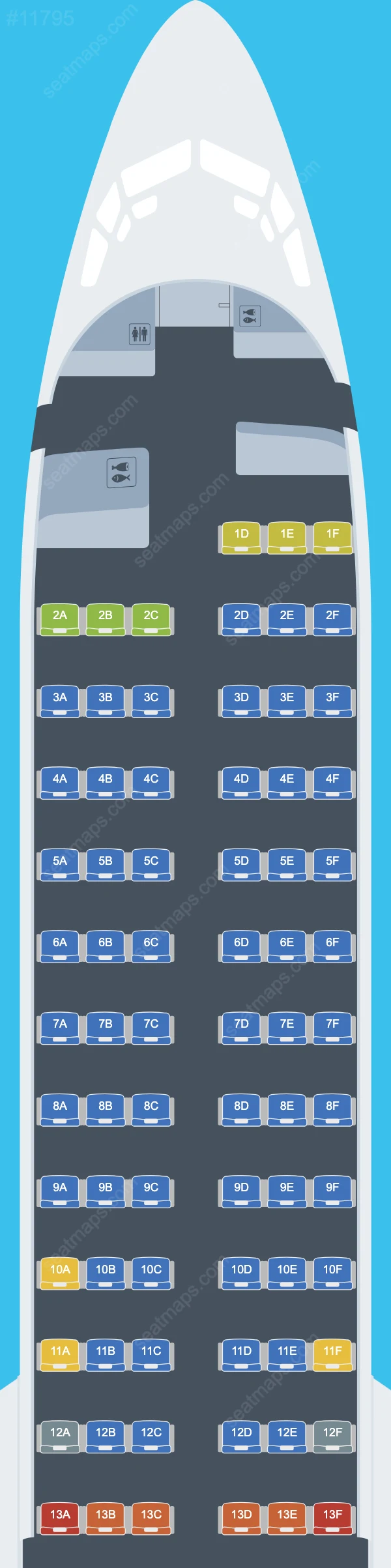 Airfast Indonesia Boeing 737 MAX 8 aircraft seat map  737 MAX 8