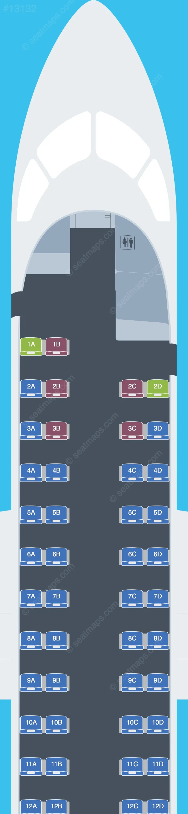 AIR UNIQON De Havilland Q400 seatmap preview