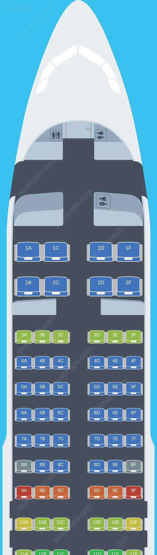 Cambodia Airways Airbus A320-200 V.2 seatmap preview