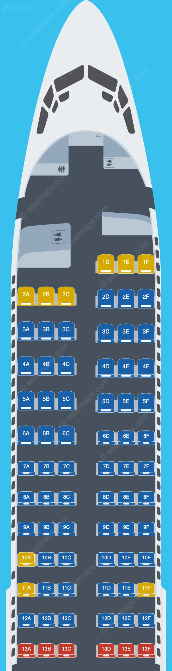 Southwest Airlines Boeing 737-800 V.2 seatmap mobile preview