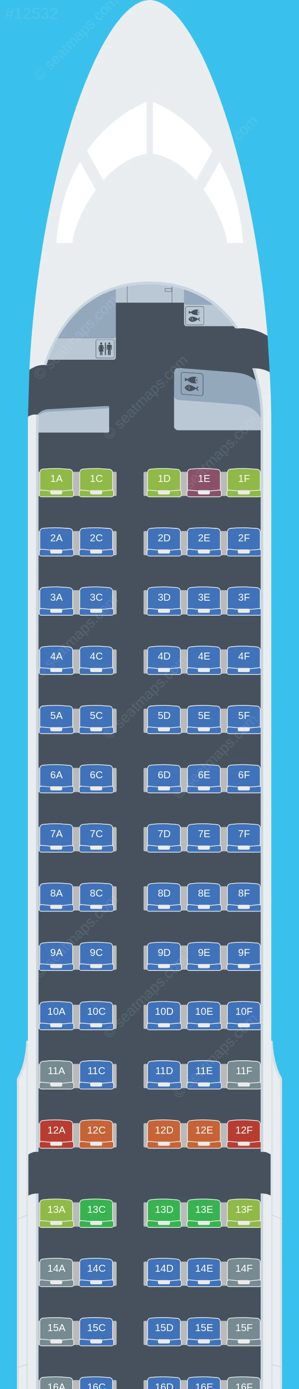 CSA Czech Airlines Airbus A220-300 seatmap preview