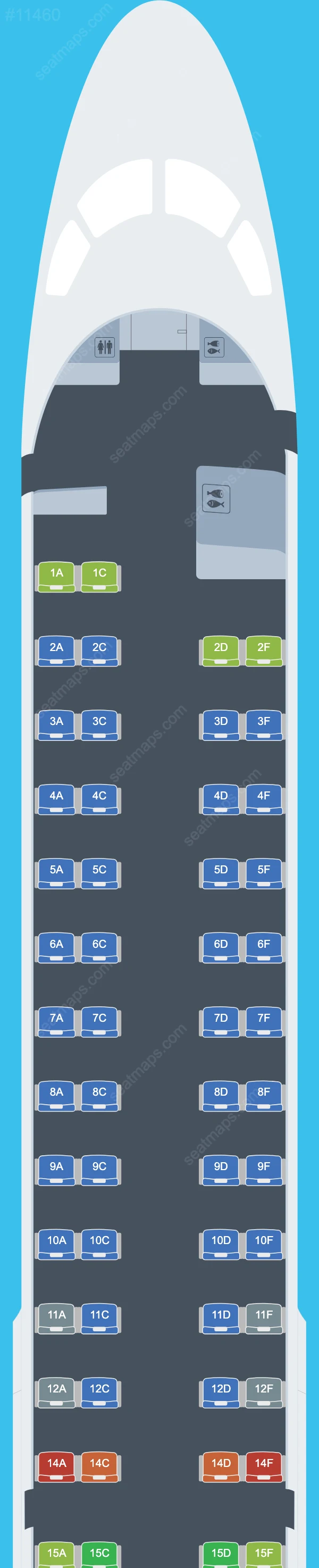 Схема салонов SAS в самолетах Embraer E195 E195 V.1