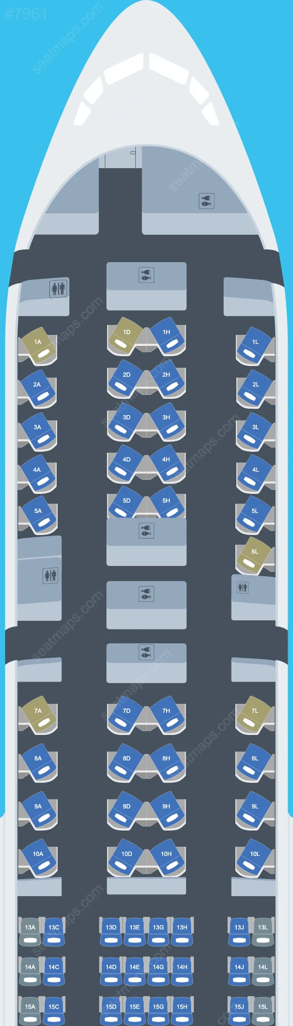 American Airlines Boeing 777-200 ER V.1 seatmap preview